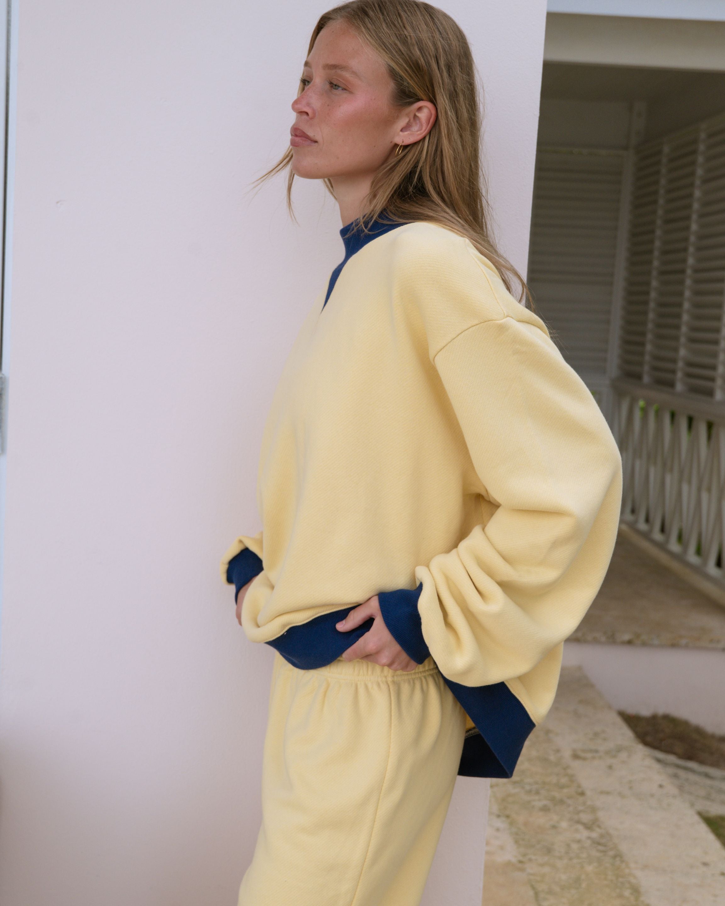 Two Tone Classic Mockneck - Peel + Denim