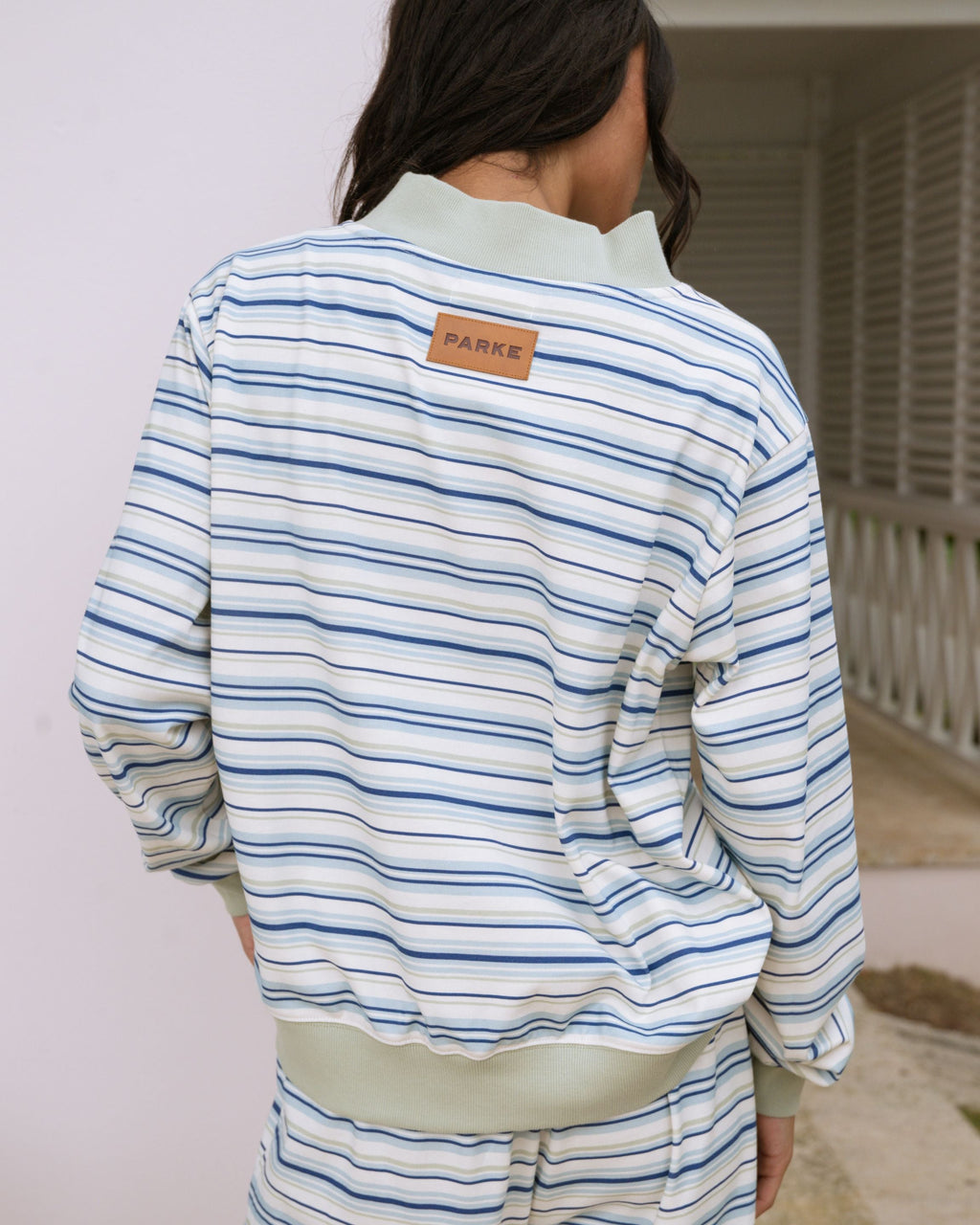 Striped Mockneck Pullover - Sea Stripe