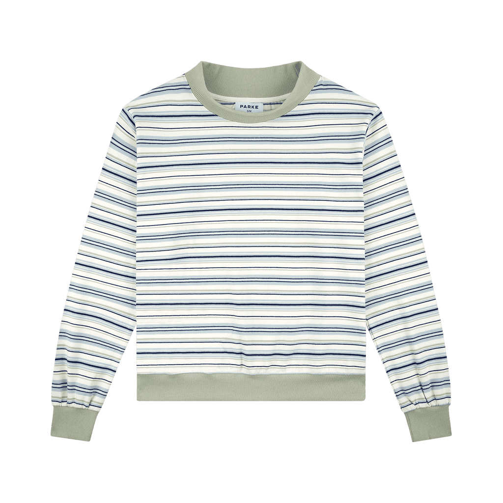 Striped Mockneck Pullover - Sea Stripe