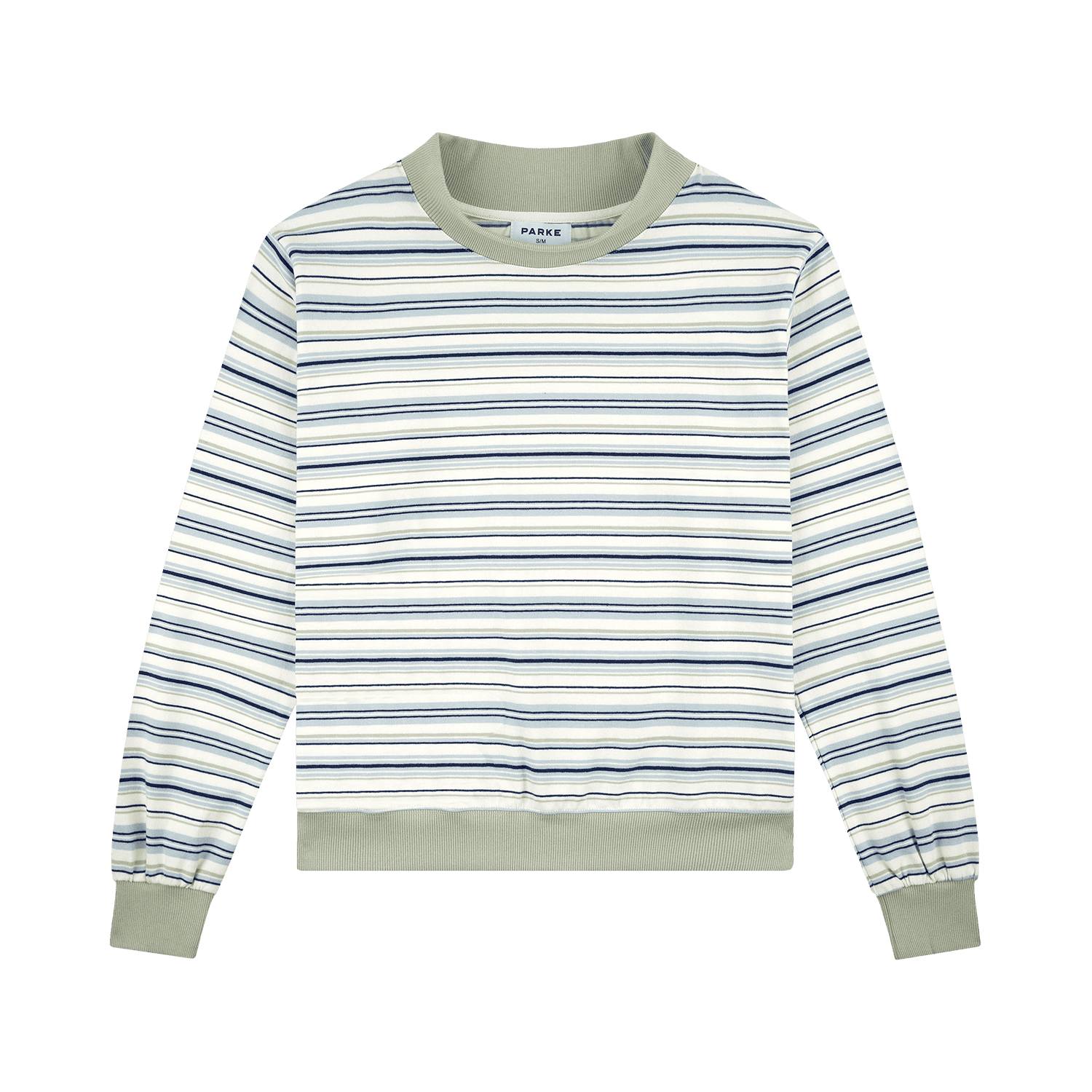 Striped Mockneck Pullover - Sea Stripe