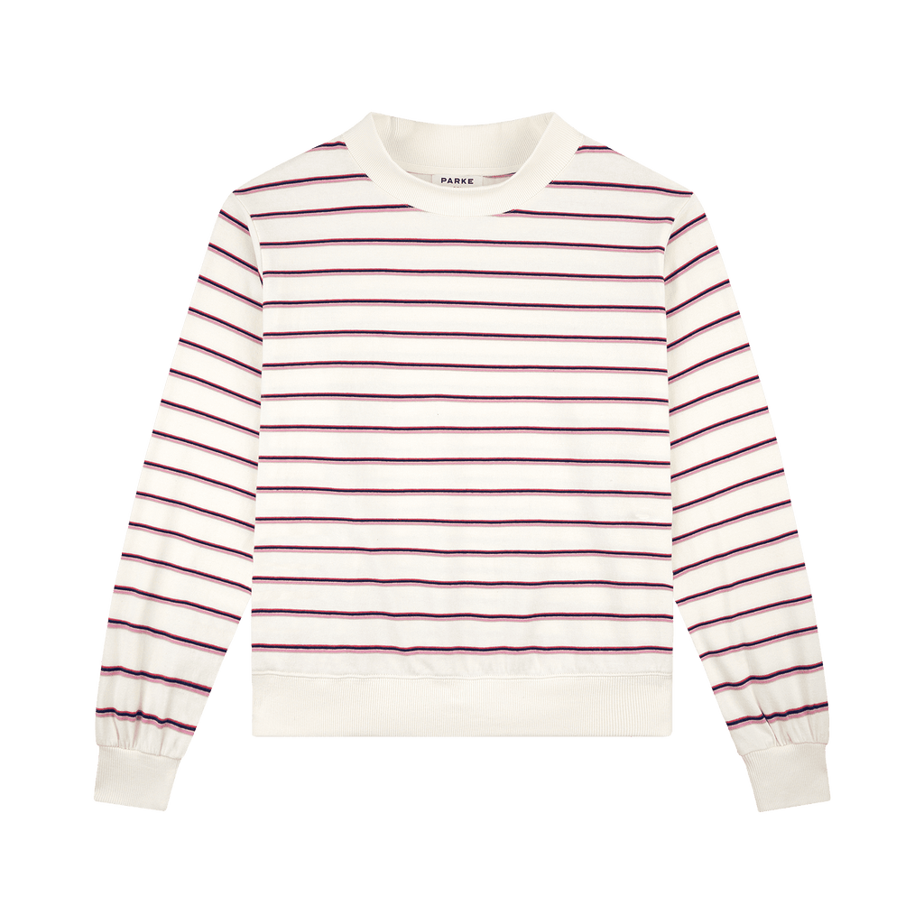 Striped Mockneck Pullover - Summerland Stripe