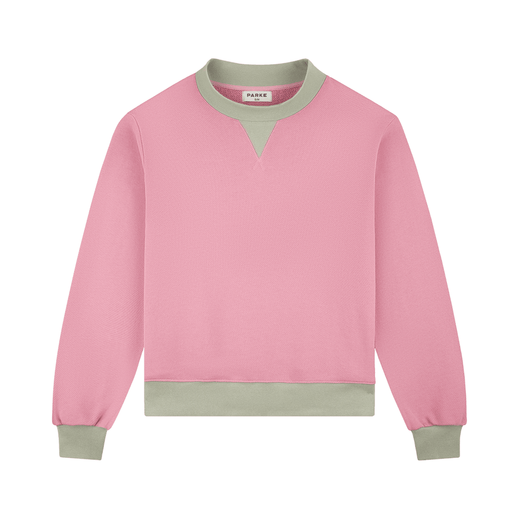 Two Tone Classic Mockneck - Conch + Seafoam