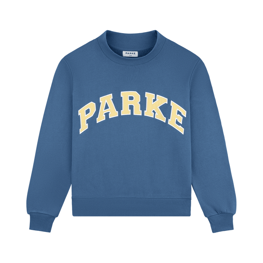 Varsity Mockneck - Washed Indigo + Peel