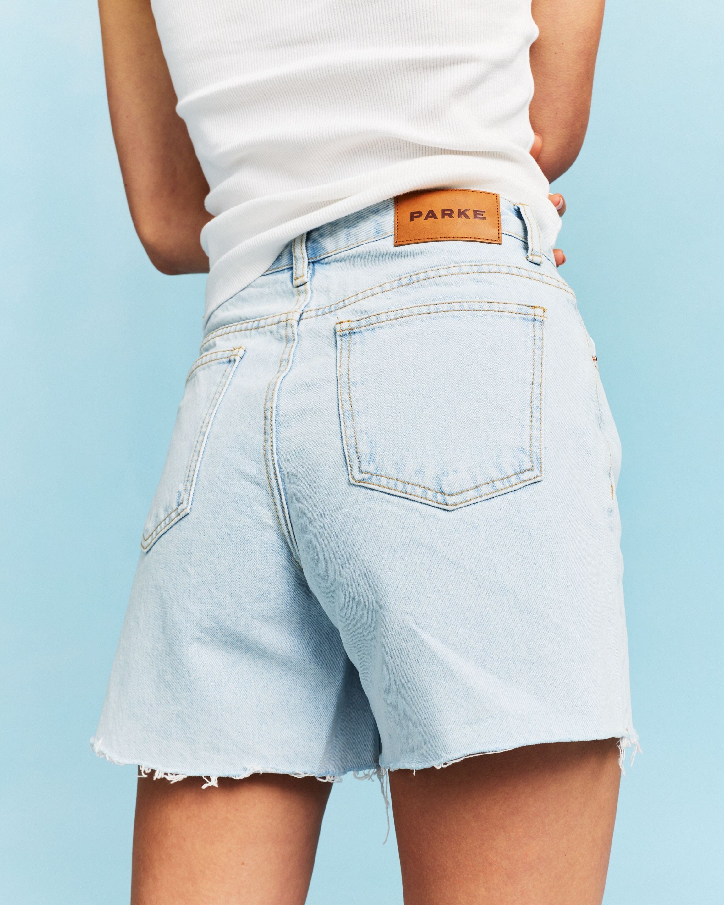 Long Baggy Shorts - Light Wash