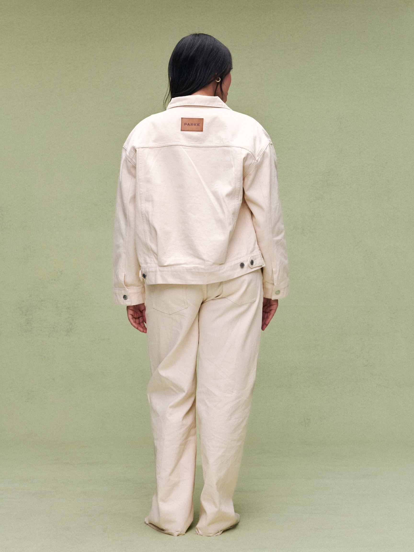 Oversized Denim Jacket - Cream