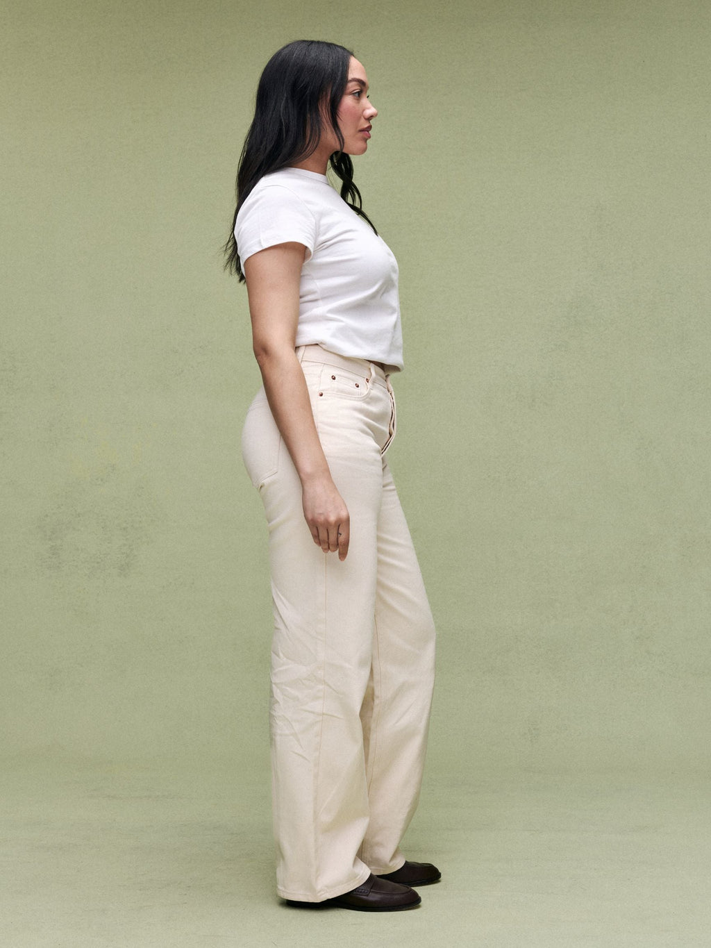 Classic Straight Jeans - Cream