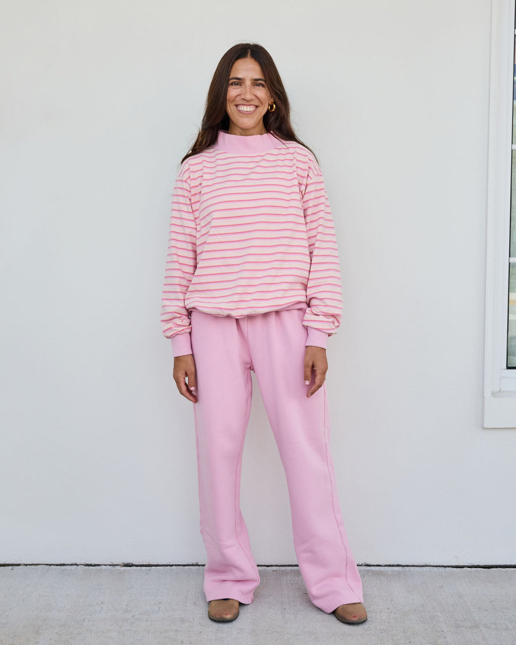 Stripe Mockneck Pullover - It's A Girl Stripe