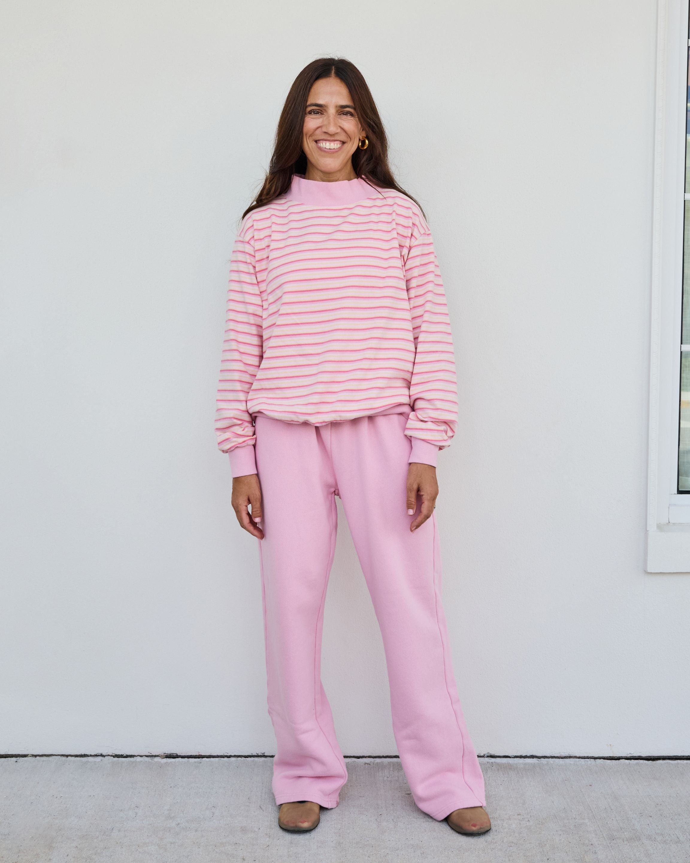 Stripe Mockneck Pullover - It's A Girl Stripe