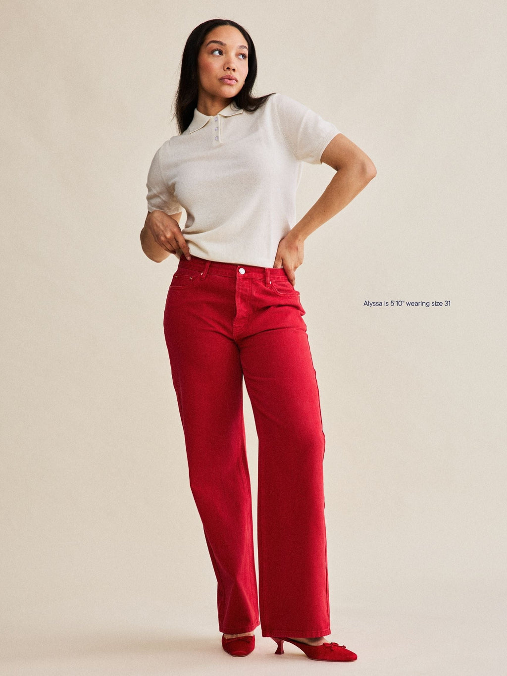 Classic Straight Jeans - Washed Red