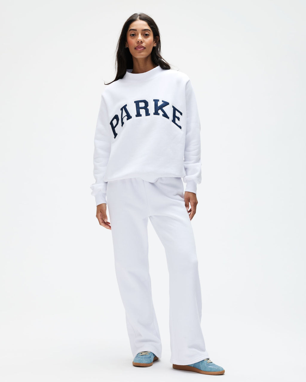 OG Varsity Mockneck - White + Denim