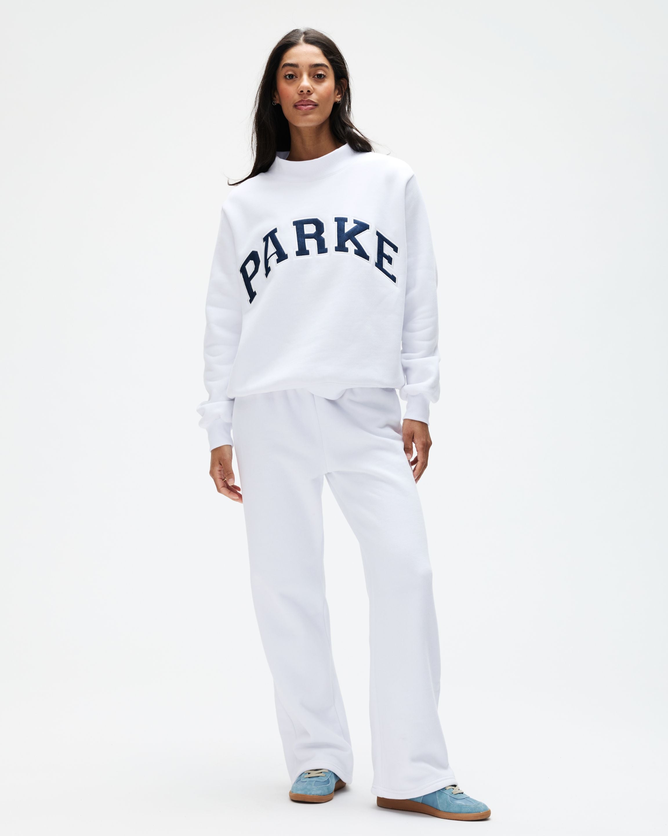 OG Varsity Mockneck - White + Denim