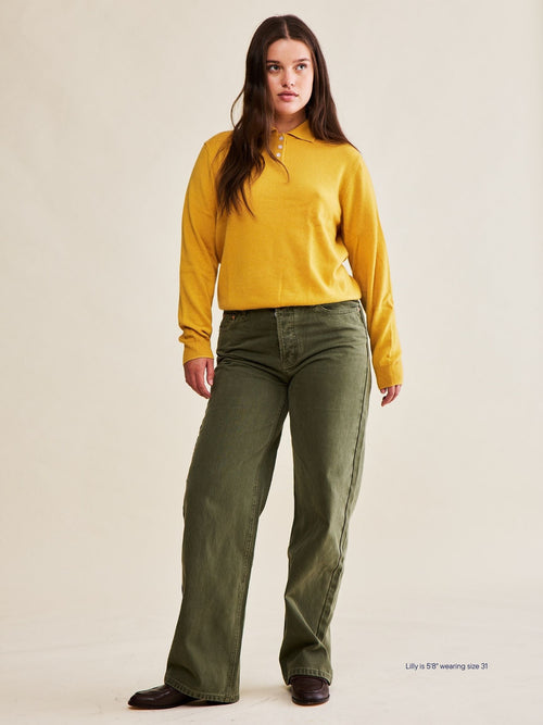 Classic Straight Jeans - Olive