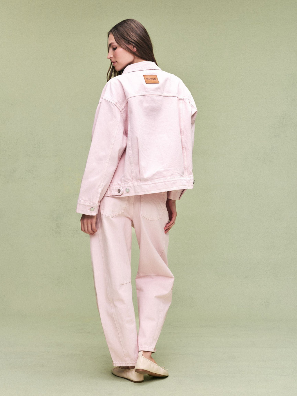 Oversized Denim Jacket - Pink