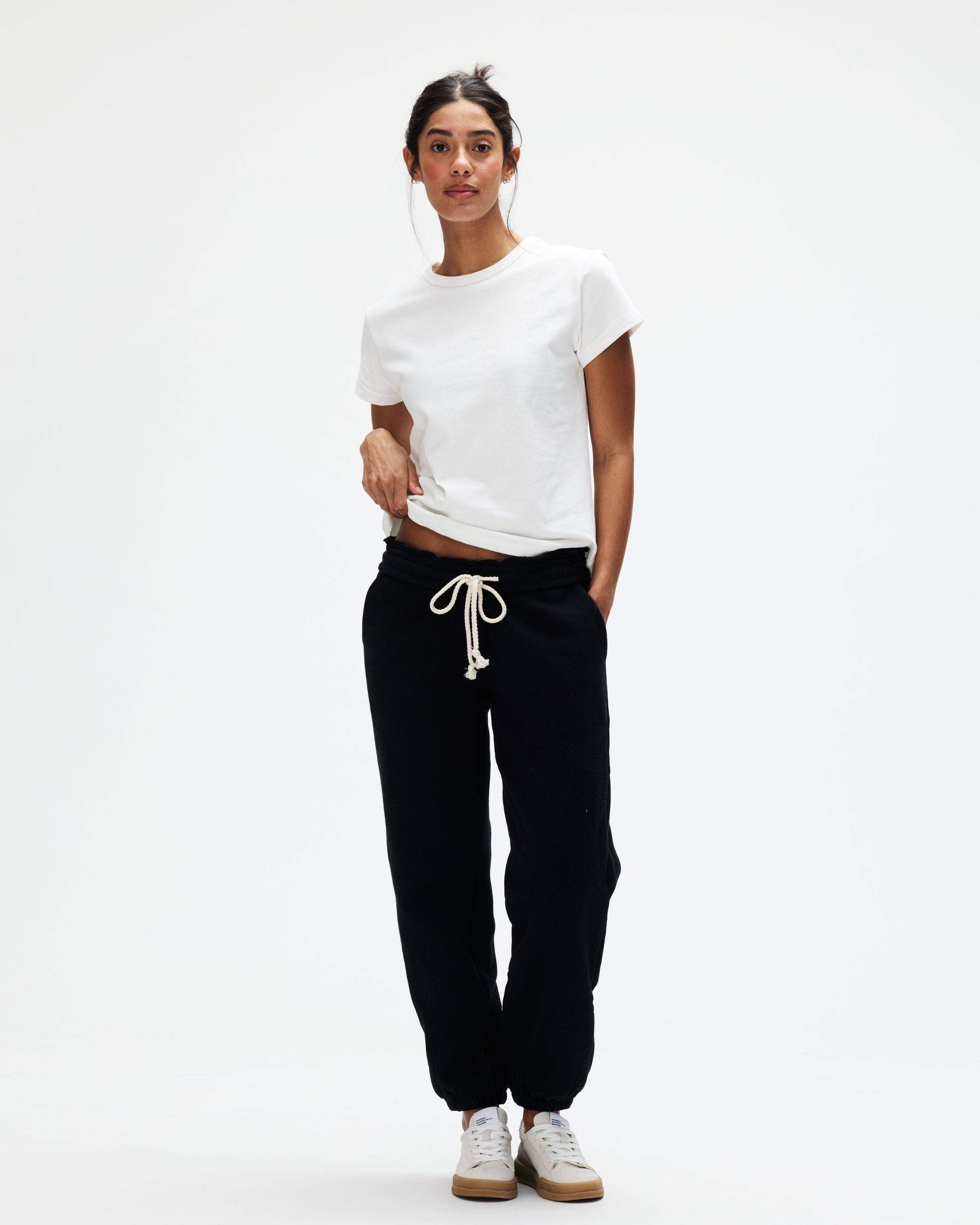 Drawstring Unisex Sweatpants - Black