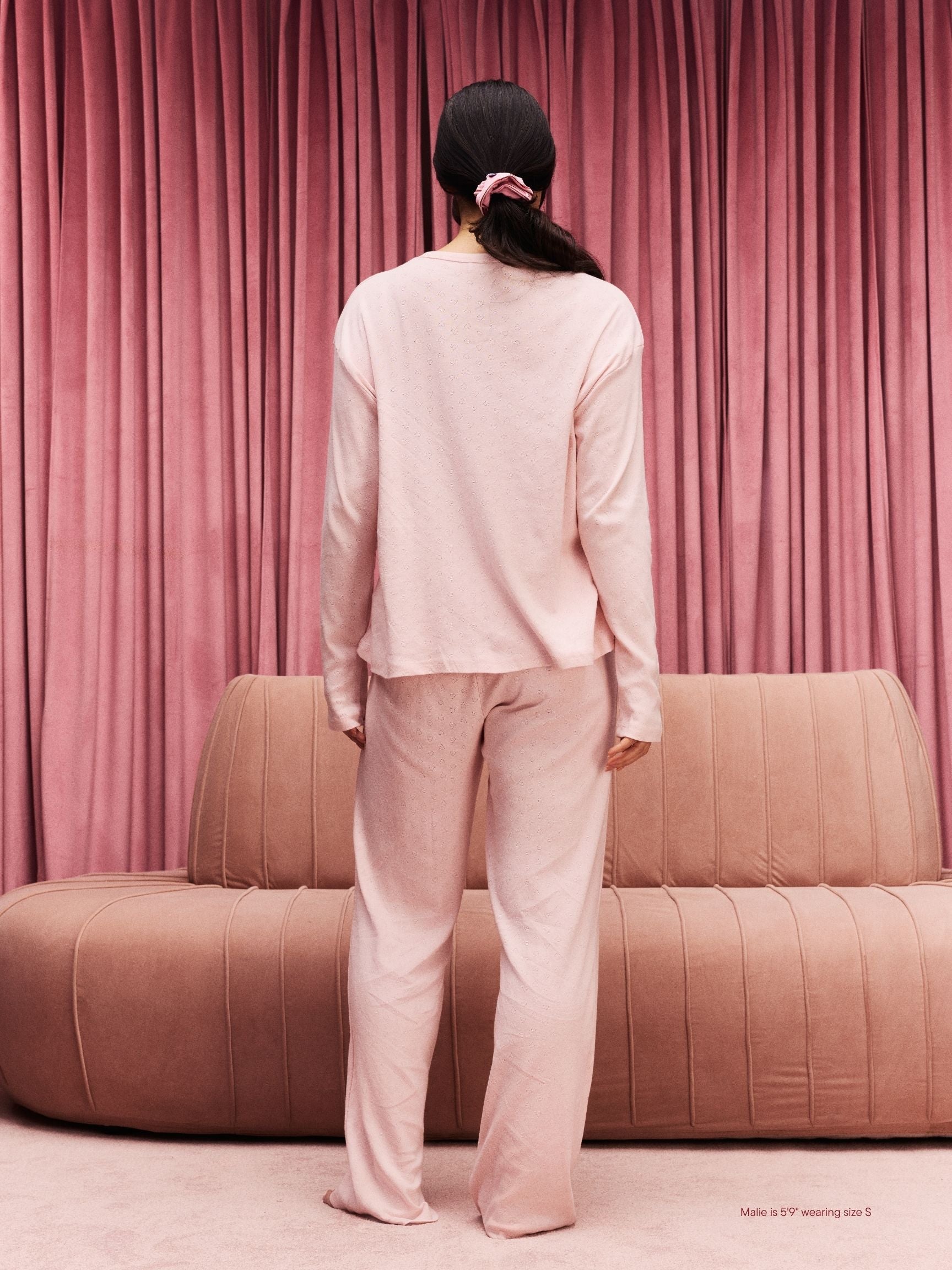 Heart Pointelle Long Sleeve - Peony