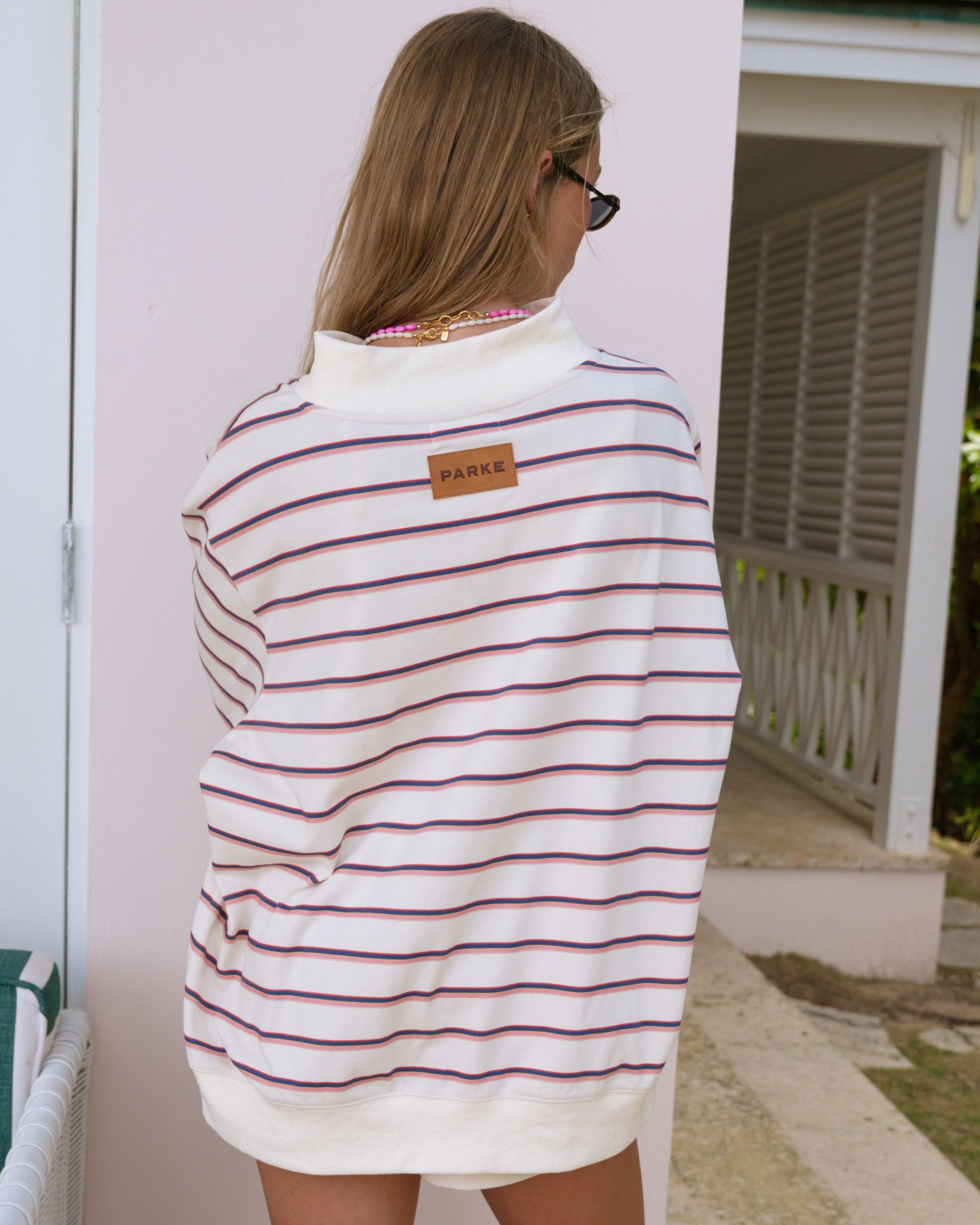 Striped Mockneck Pullover - Summerland Stripe