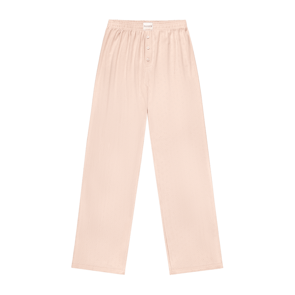 Heart Pointelle Boxer Pants -peony