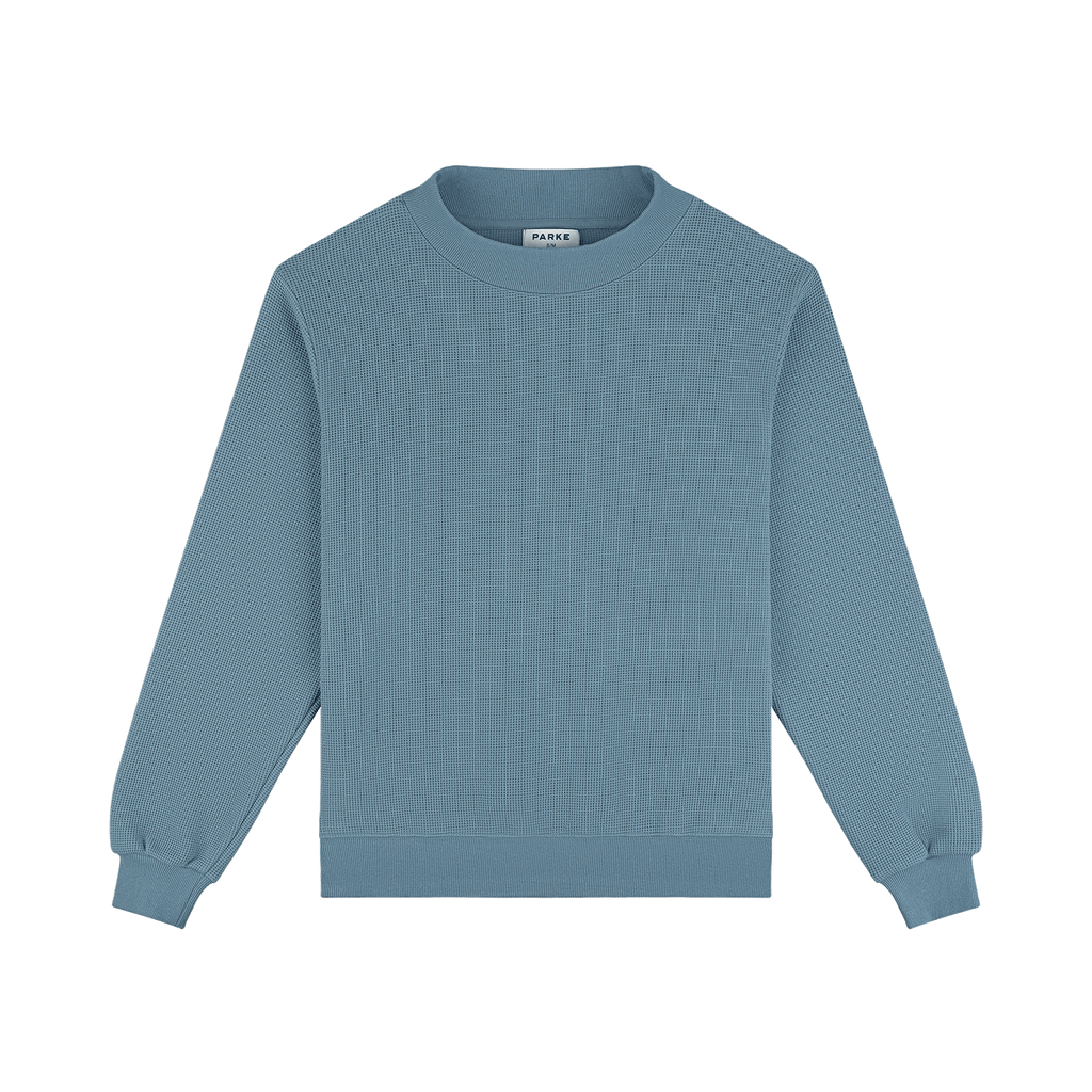 Waffle Mockneck Pullover - Glacier
