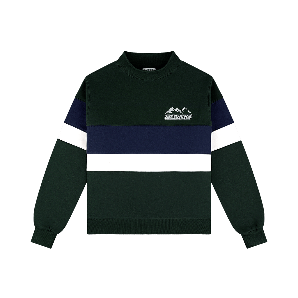Vintage Stripe Mockneck - Forest