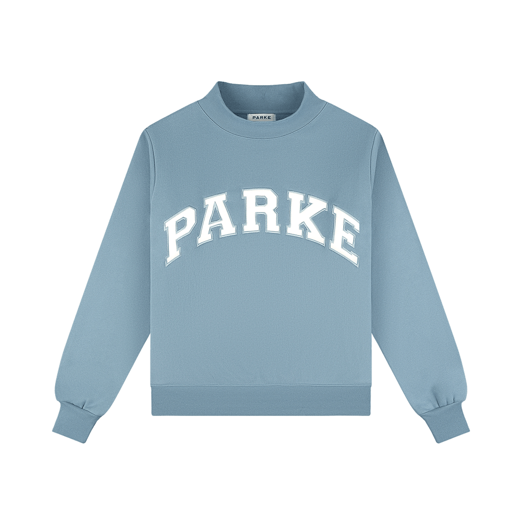 Varsity Mockneck - Glacier + White