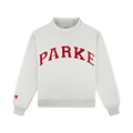 Valentine's Varsity Mockneck -classic grey + crimson