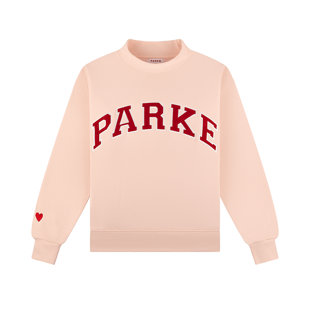 Valentine's Varsity Mockneck -peony + crimson