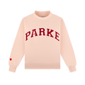 Valentine's Varsity Mockneck -peony + crimson