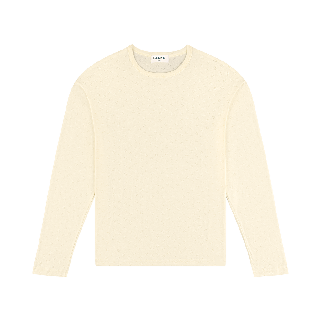 Heart Pointelle Long Sleeve -cream