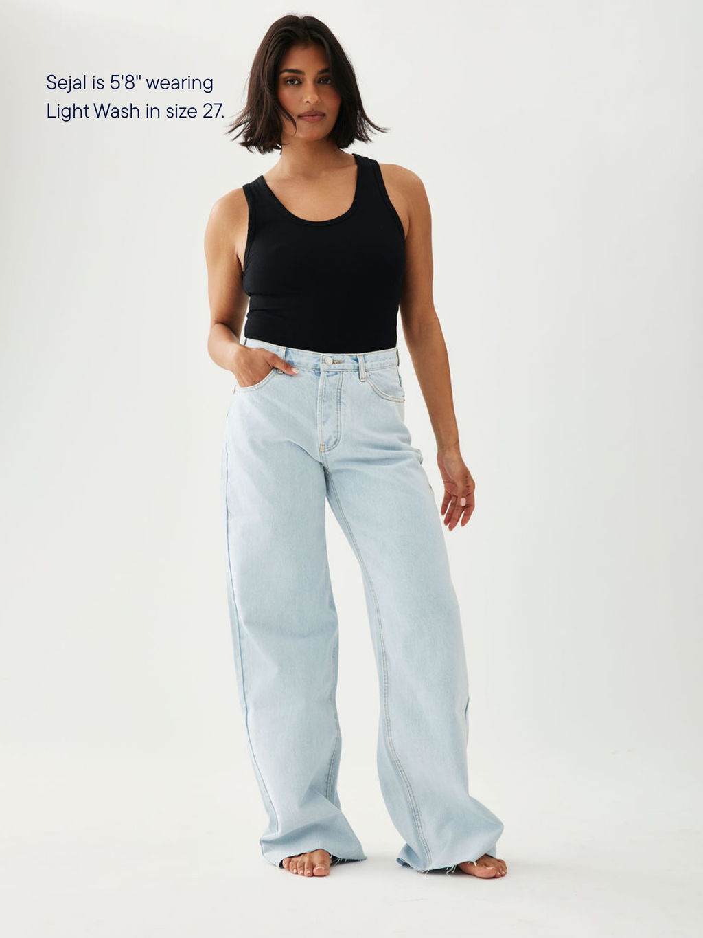 Low Rise Baggy Jeans - Light Wash