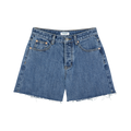 Long Baggy Shorts - Medium Wash
