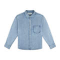 long sleeve denim shirt flat lay -vintage wash