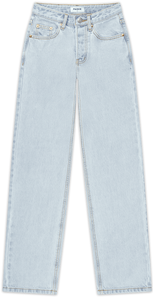 classic straight jean flat lay -light wash