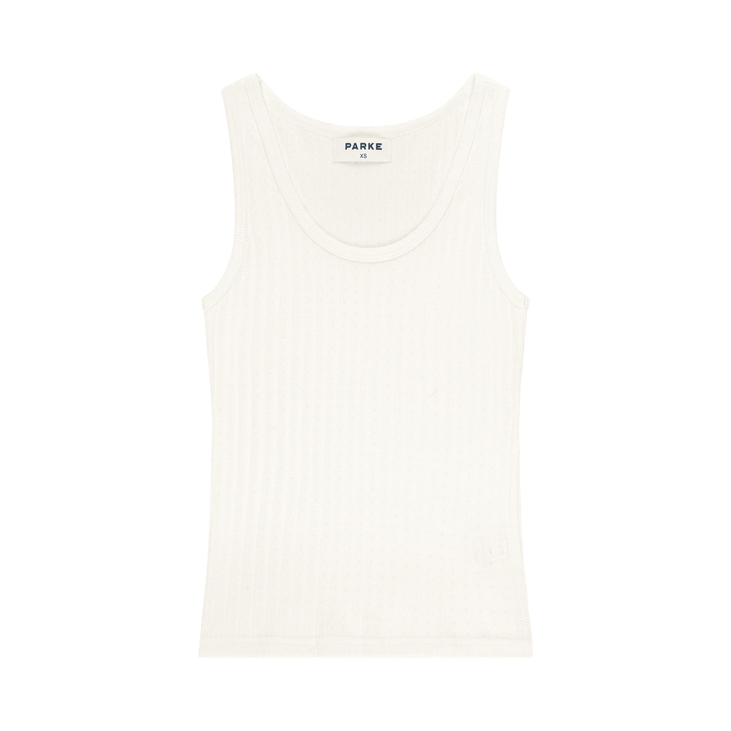 Pointelle Tank - Pearl