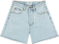 long baggy shorts flat lay -light wash