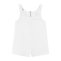 Tank Top Denim Romper - White