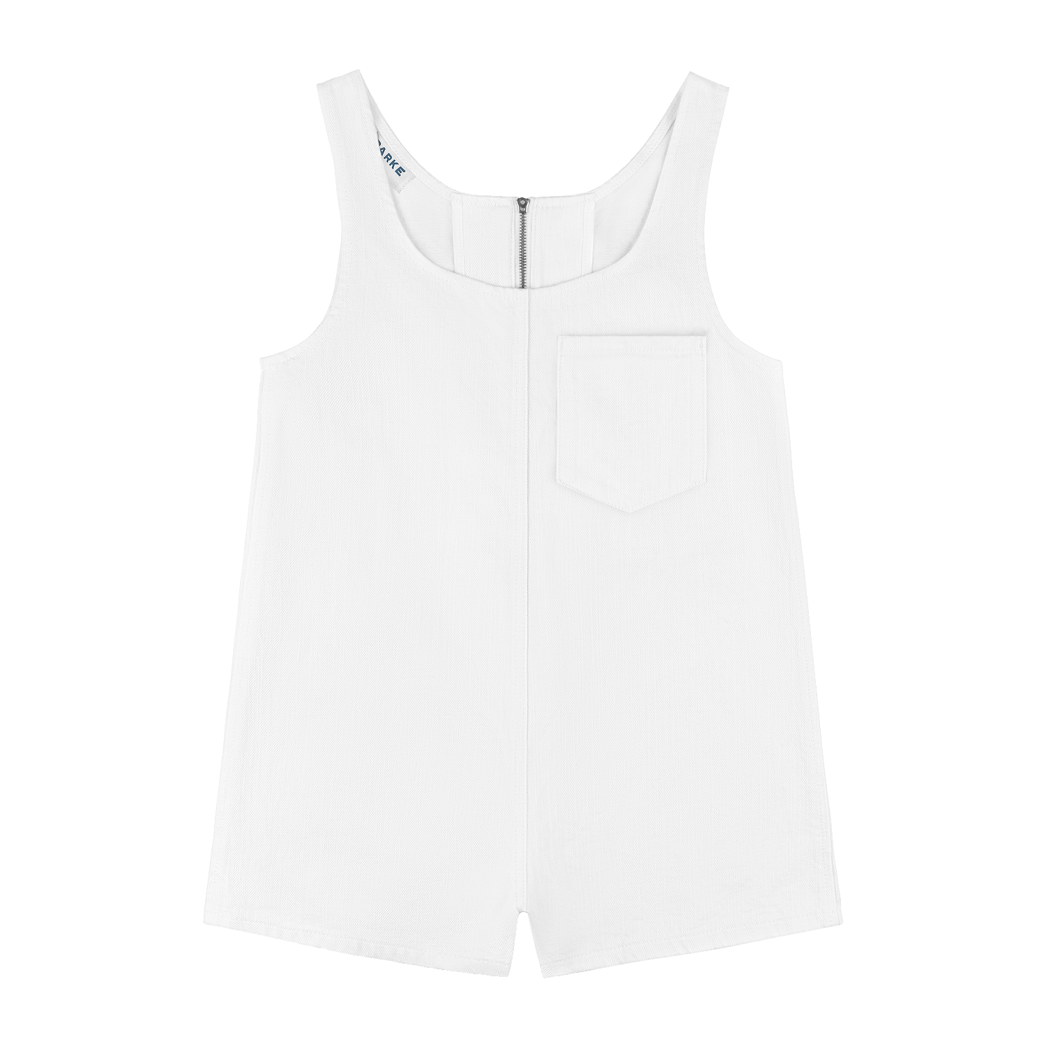 Tank Top Denim Romper - White