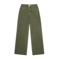 low rise baggy jeans flat lay -olive