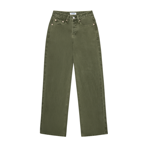 classic straight jean flat lay -olive