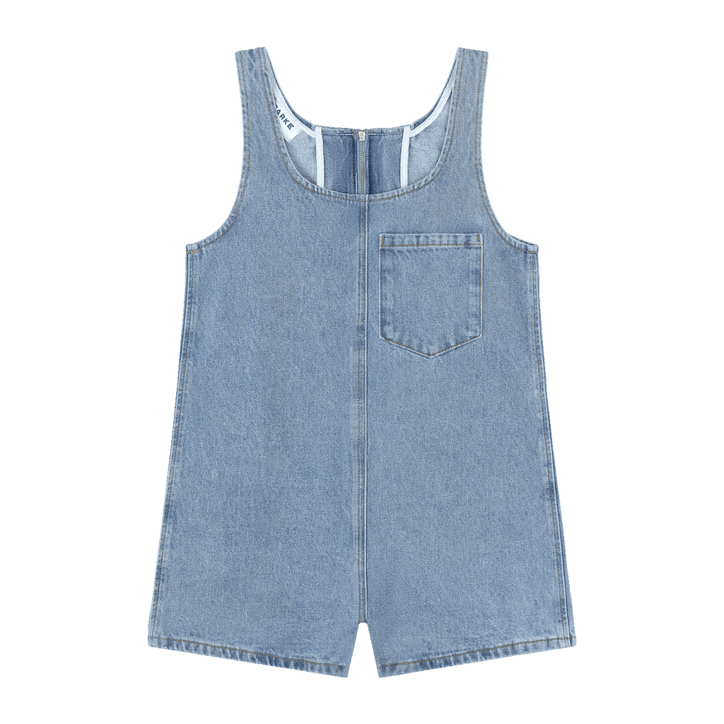 Tank Top Denim Romper - Vintage Wash