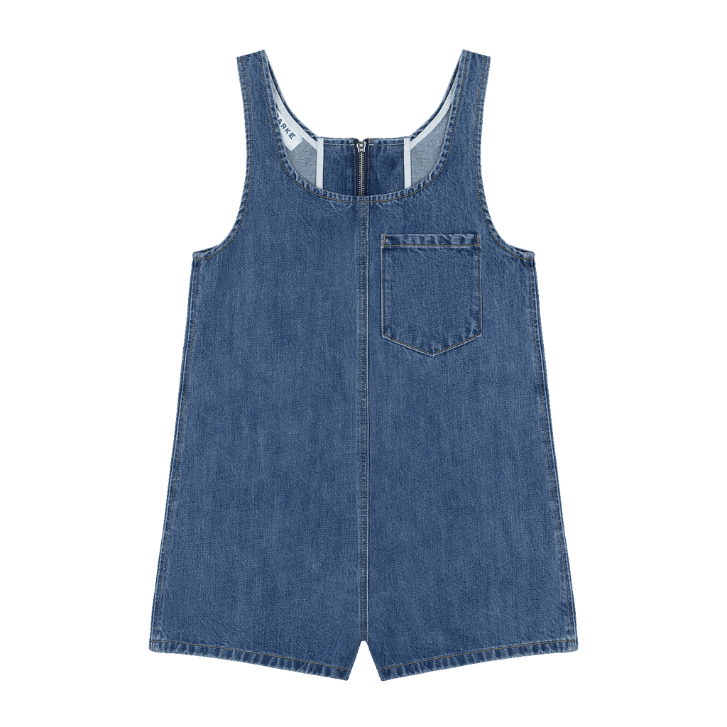 Tank Top Denim Romper - Medium Wash
