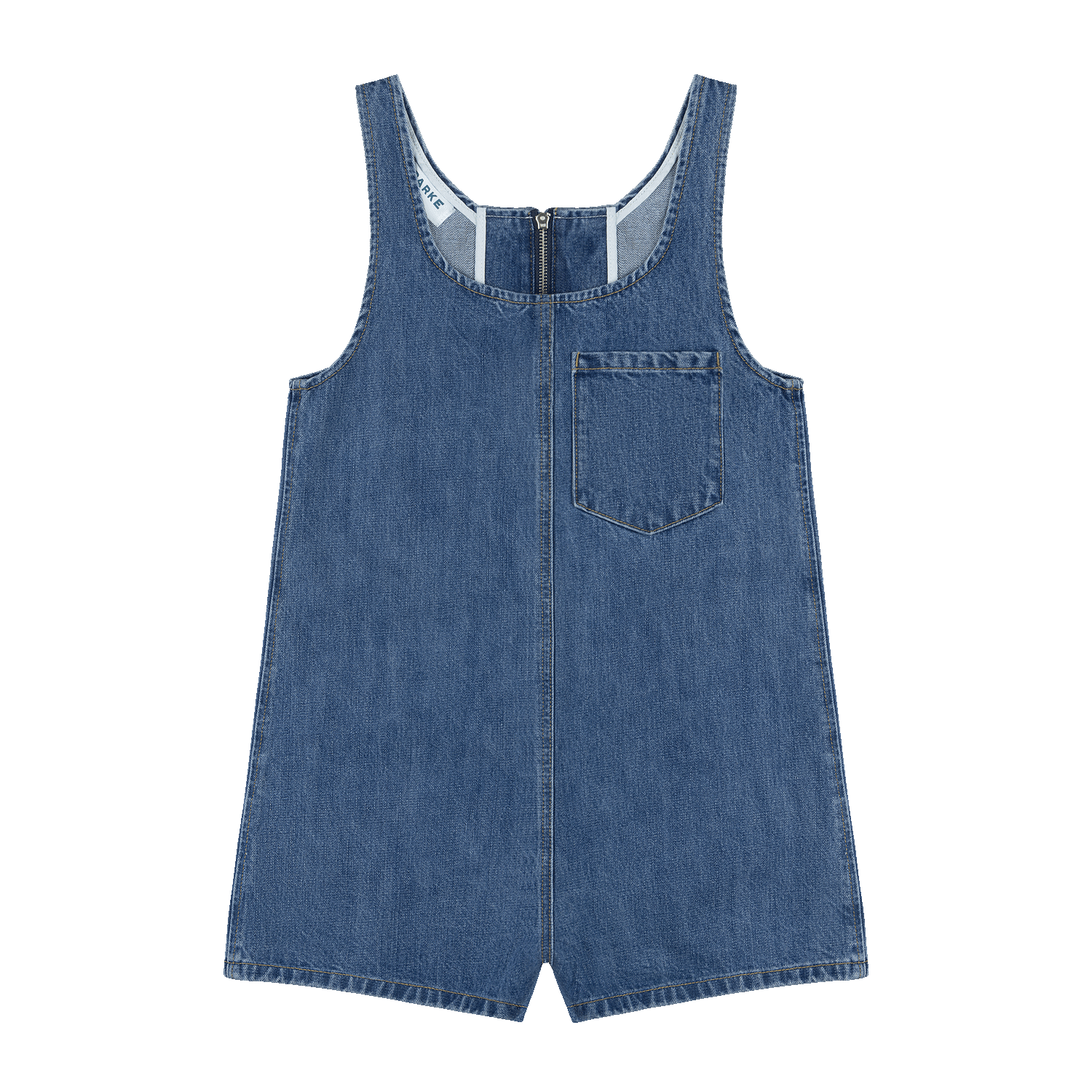 Tank Top Denim Romper - Medium Wash